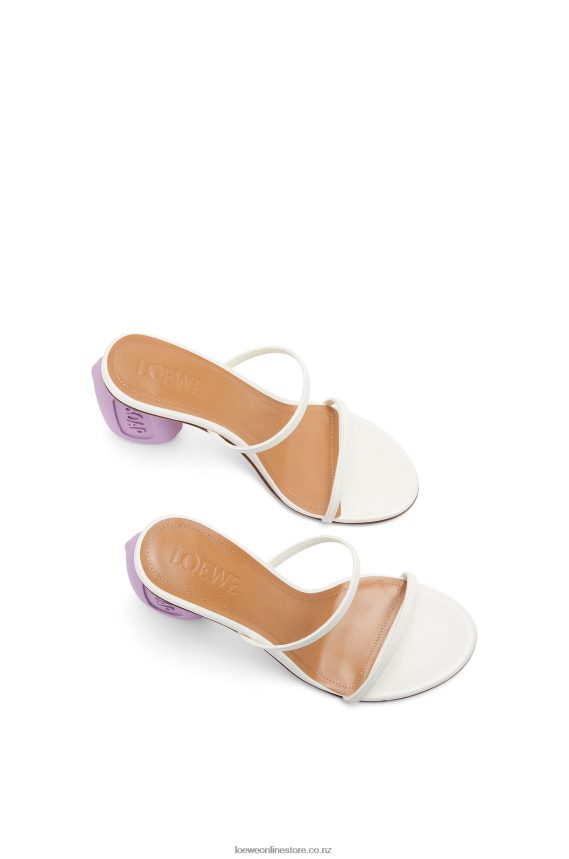 Loewe Women Soap sandal in goatskin White/Lavender LH60R711