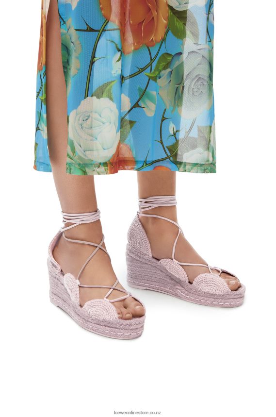 Loewe Women Solar wedge espadrille in jute Lavander LH60R701