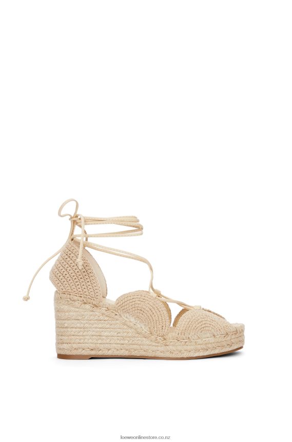 Loewe Women Solar wedge espadrille in jute Oat Milk LH60R700