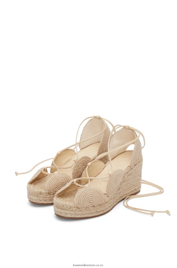 Loewe Women Solar wedge espadrille in jute Oat Milk LH60R700