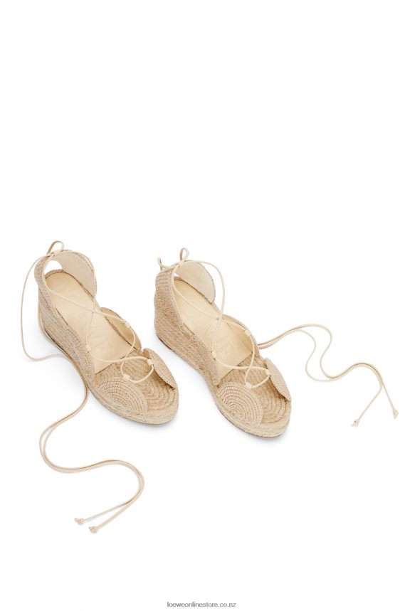 Loewe Women Solar wedge espadrille in jute Oat Milk LH60R700