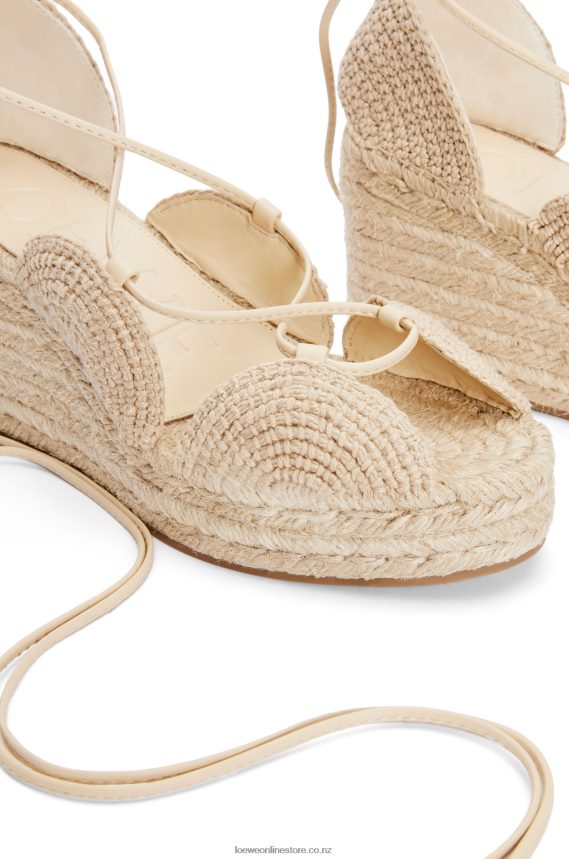 Loewe Women Solar wedge espadrille in jute Oat Milk LH60R700
