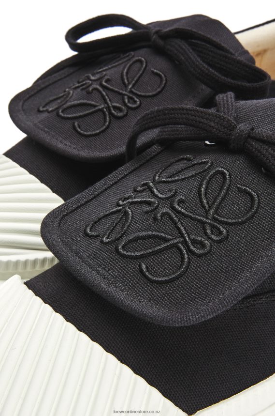 Loewe Women Anagram flap sneaker in canvas Black LH60R663