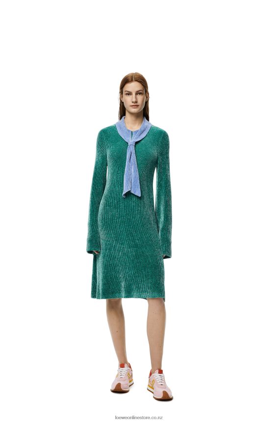 Loewe Women Flow runner in nylon and suede Pink/Yellow LH60R654